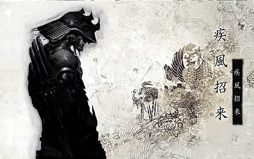 fondo de pantalla de samurai, samurai, obra de arte, guerrero, Fondo de pantalla HD HD wallpaper