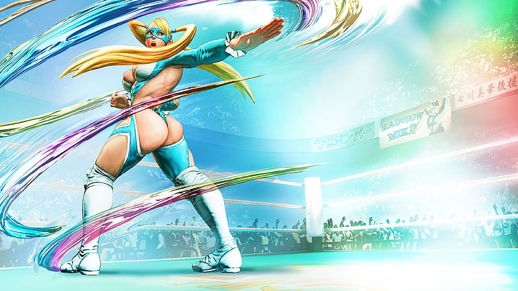 Rainbow Mika Street Fighter V, Street, Fighter, rainbow, Mika, HD wallpaper