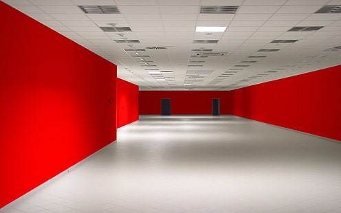 empty room, red, wall, Room, empty, HD wallpaper HD wallpaper