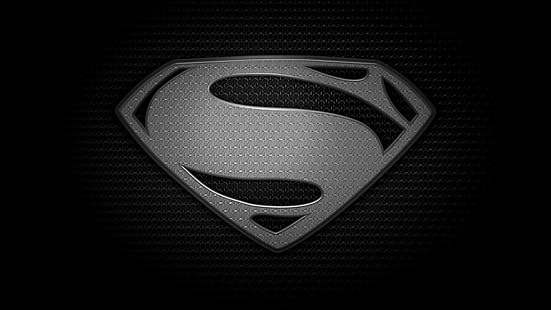 Лого на Супермен, черно, лого, Супермен, Мъж от стомана, HD тапет HD wallpaper