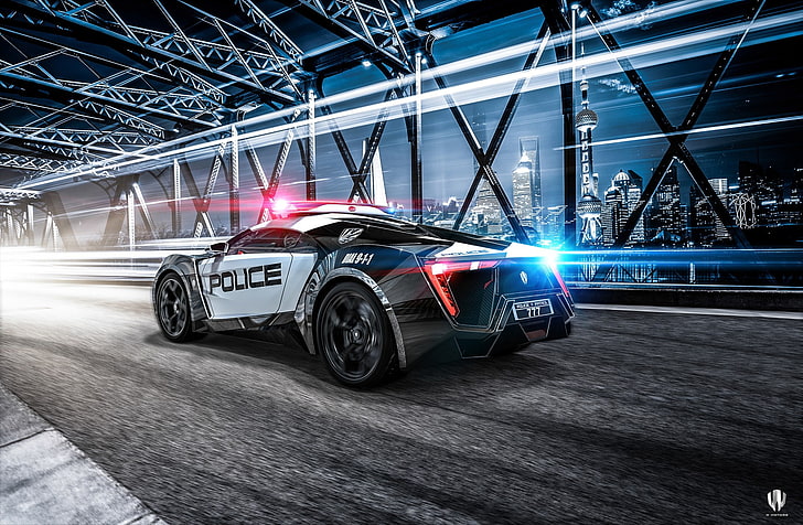auto, macchine della polizia, Lykan hypersport, Need for Speed, Sfondo HD
