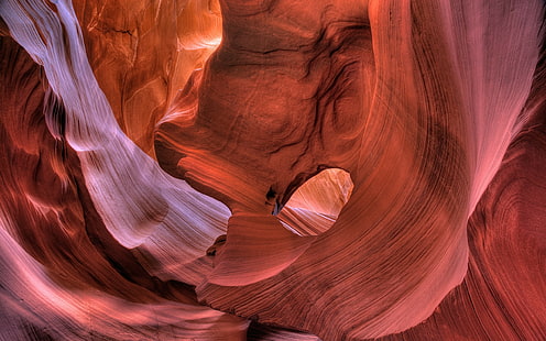 アンテロープキャニオン、岩の形成、風景、アリゾナ、キャニオン、砂漠、 HDデスクトップの壁紙 HD wallpaper