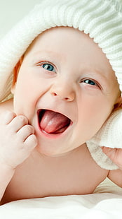 Sweet Newborn Kid, white blanket, Baby,, kid, Wallpaper HD HD wallpaper