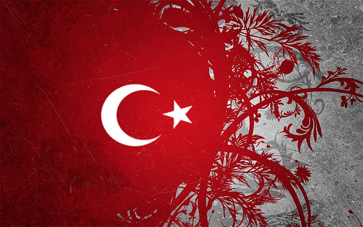 トルコ国旗ロゴ、トルコ、トルコ、 HDデスクトップの壁紙