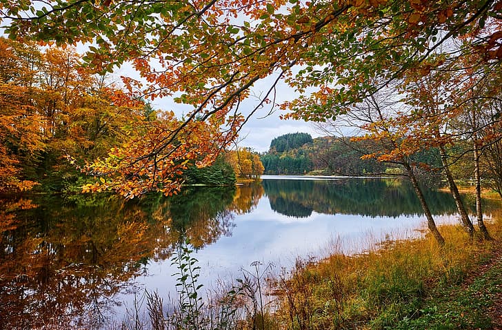 autumn, Norway, Eivindsvatnet, HD wallpaper