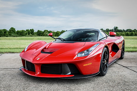 Ferrari Laferrari vermelho cupê, ferrari, laferrari, vermelho, vista frontal, HD papel de parede HD wallpaper