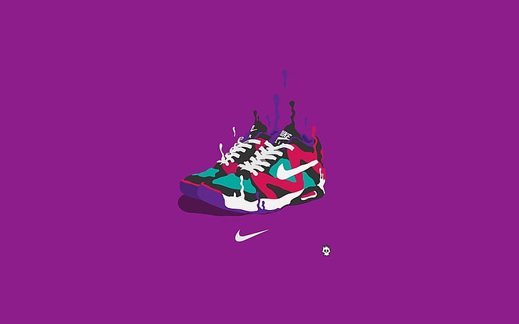 Nike Purple, обувки, марка, лого, HD тапет