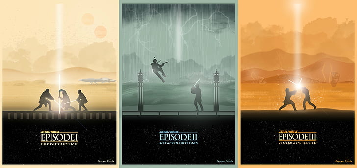 Star Wars, Anakin Skywalker, Darth Maul, Jango Fett, Obi-Wan Kenobi, Qui-gon Jinn, HD wallpaper