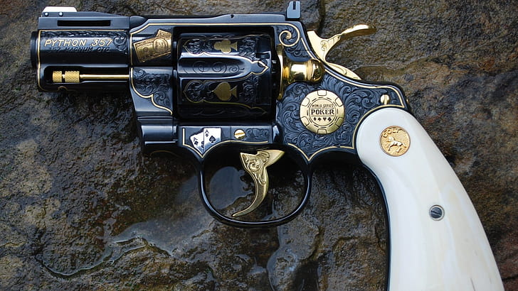 broń, niestandardowe, broń, broń, Colt, Revolver, Python, 357 Magnum, Engraving, Colt Python, Tapety HD