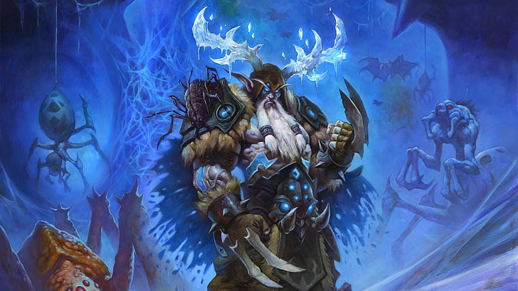 Hearthstone: Heroes of Warcraft, Hearthstone, Warcraft, cards, artwork, Knights of the frozen throne, Death Knight, Malfurion, video games, HD wallpaper