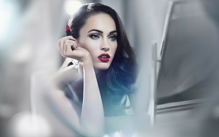 Megan Fox, mannequin, rouge à lèvres, actrice, Fond d'écran HD