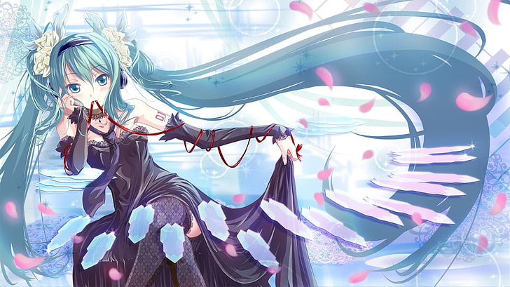 anime tjejer, Hatsune Miku, Vocaloid, twintails, HD tapet