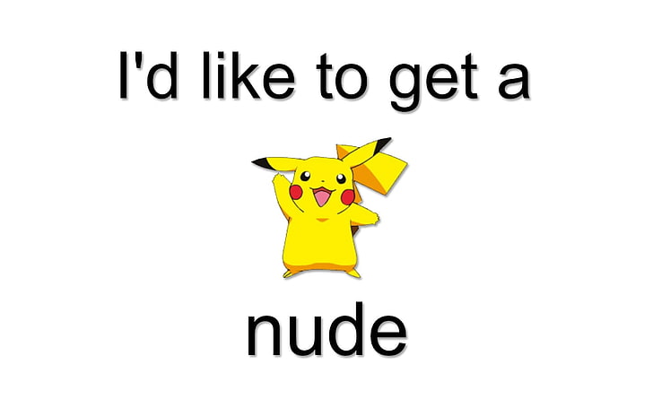 Ilustracja Pikachu z nakładką tekstową, humorem, Pokémon, Tapety HD