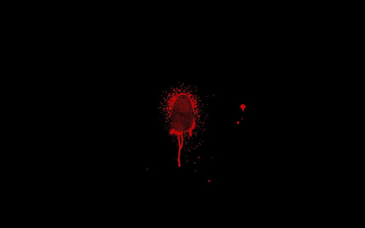 خلفية سوداء ، بصمات أصابع ، أحمر ، دم ، مجردة ، عمل فني ، بصمة ، أسود ، بساطتها، خلفية HD