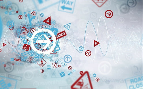 arrows (design), sign, traffic, digital art, HD wallpaper HD wallpaper