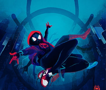 Кино, Человек-паук: В стихах-пауках, Майлз Моралес, Человек-паук, HD обои HD wallpaper