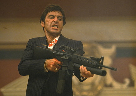 Movie, Scarface, Al Pacino, Gun, Tony Montana, HD wallpaper HD wallpaper