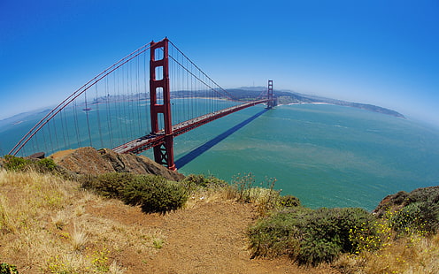 Мост Golden Gate, Сан Франциско HD, златен мост, мост, свят, пътуване, пътуване и свят, златен, Сан, порта, Франциско, HD тапет HD wallpaper