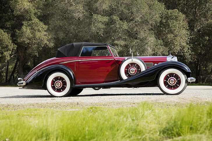 1938, 540k, benz, classic, mercedes, red, roadster, HD wallpaper