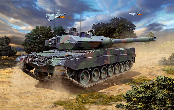 Forze armate tedesche, Leopard 2A6 / A6M, carro armato tedesco Battele principale, Sfondo HD