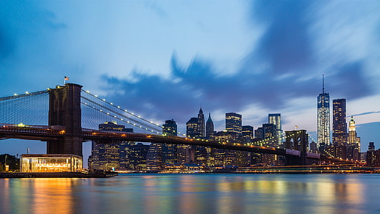 Долен Манхатън или центъра на Манхатън в центъра на Ню Йорк през Ийст Брук Бруклин Hd тапет за работен плот 3840 × 2160, HD тапет HD wallpaper