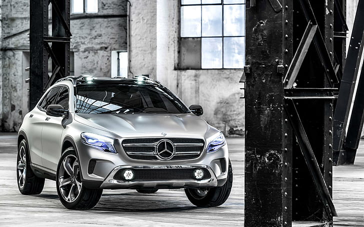 Mercedes Benz GLA Concept 2013, сив mercedes benz джип, концепция, mercedes, benz, 2013, автомобили, mercedes benz, HD тапет