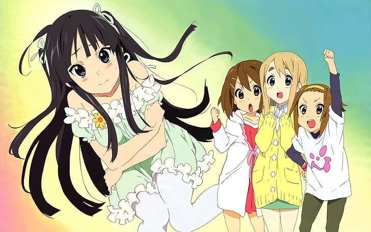 K-ON !, Anime-Mädchen, Akiyama Mio, Hirasawa Yui, Kotobuki Tsumugi, Tainaka Ritsu, Pretty, HD-Hintergrundbild