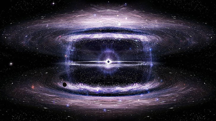 Schwarzes Loch Raum Sterne Kreise-Raum Fotografie H .., lila Galaxie Tapete, HD-Hintergrundbild