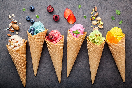 ice cream, food, colorful, HD wallpaper HD wallpaper