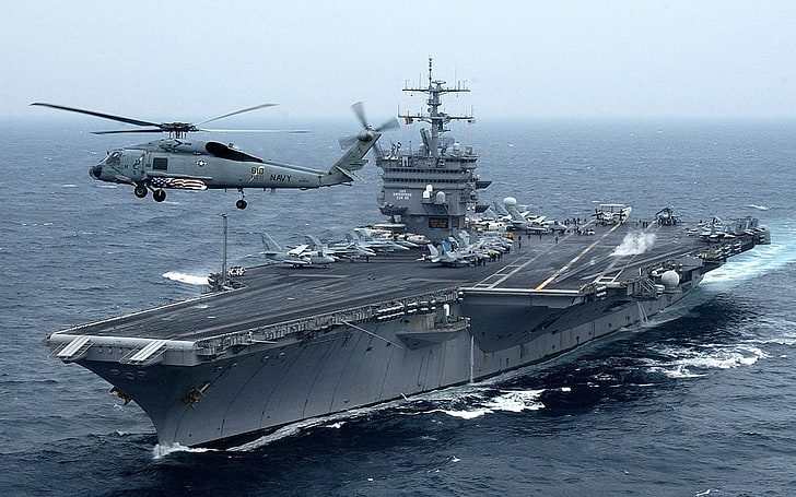 Военни кораби, USS Enterprise (CVN-65), Самолетоносач, Военен кораб, HD тапет