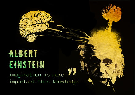 Albert Einstein Visitenkarte, die Explosion, die Inschrift, Explosion, Gehirn, Albert Einstein, Zitat, Inschrift, HD-Hintergrundbild HD wallpaper