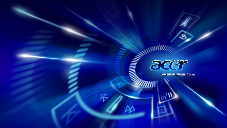 blaue und schwarze LED-Beschilderung, Acer, blauer Hintergrund, HD-Hintergrundbild