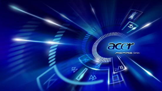 لافتات ضوء LED باللونين الأزرق والأسود ، Acer ، خلفية زرقاء، خلفية HD HD wallpaper