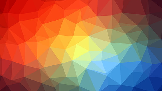 polygon, geometrisch, mehrfarbig, bunt, 3d, struktur, dreieck, HD-Hintergrundbild HD wallpaper