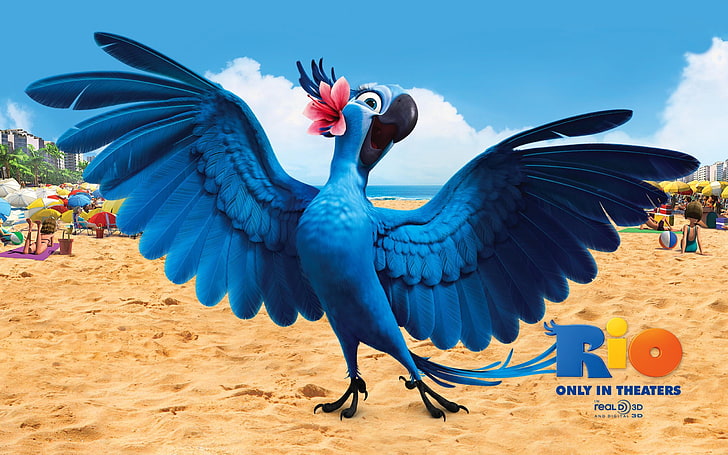 Rio movie advertisement, birds, cartoons, Rio, angry birds, HD wallpaper