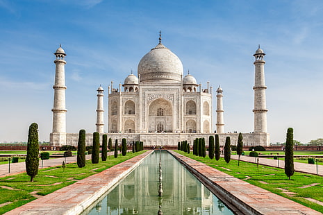 Taj Mahal, Indien, Burg, Indien, Denkmal, Tempel, Taj Mahal, The Taj Mahal, Agra, Kassel, Uttar, Pradesh, HD-Hintergrundbild HD wallpaper