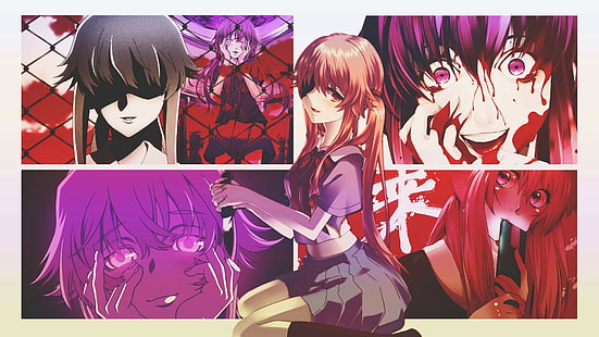 Mirai Nikki, anime girls, Gasai Yuno, HD wallpaper HD wallpaper