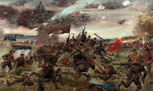 campos de batalha, arte clássica, polônia, hussardos alados, católico, lituânia, exército vermelho, HD papel de parede HD wallpaper
