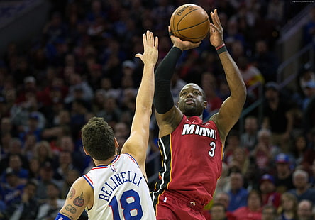 Dwyane Wade, 4K, bola basket, NBA, Miami Heat, Wallpaper HD HD wallpaper