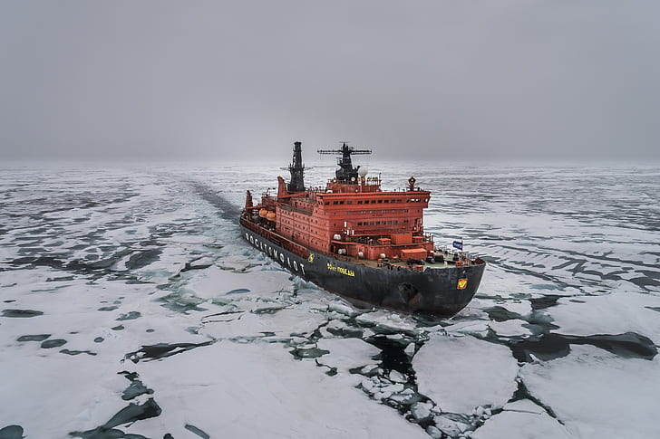 Kendaraan, Pemecah Es, Arktik, Es, Kapal, Kendaraan, Wallpaper HD