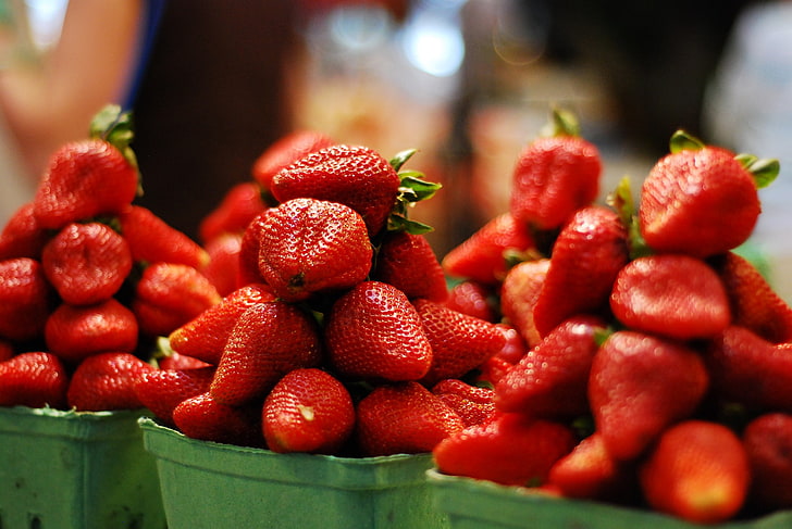 strawberries, fruit, food, HD wallpaper