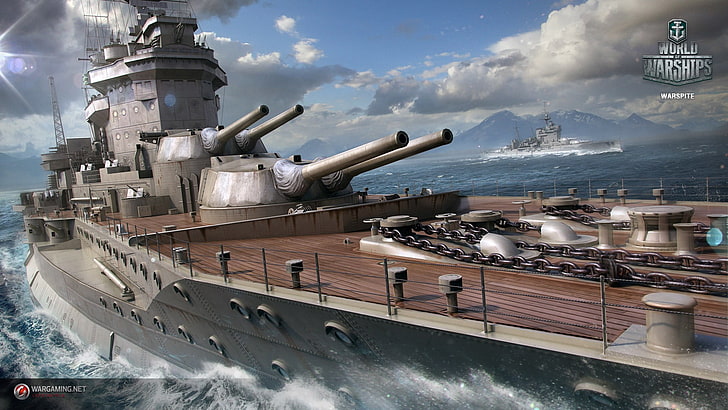 World of Warships 3D Wallpaper, Wargaming, World of Warships, Warspite, Schiff, Videospiele, HD-Hintergrundbild