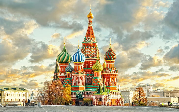 聖ワシリイ大聖堂、モスクワクレムリン、聖ワシリー寺院バジル大聖堂、モスクワ、クレムリン、 HDデスクトップの壁紙