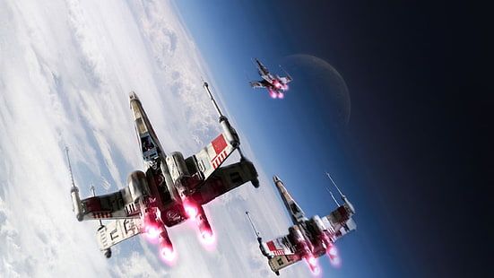 tre Star Wars X-Wing Fighters, Star Wars, filmer, HD tapet HD wallpaper