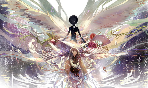 Deemo, ailes, fille, personnage anime ange fille, deemo, ailes, fille, Fond d'écran HD HD wallpaper