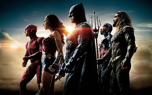 Батман, Aquaman, DC Comics, Лига на справедливостта, Cyborg (DC Comics), The Flash, Gal Gadot, Wonder Woman, HD тапет HD wallpaper