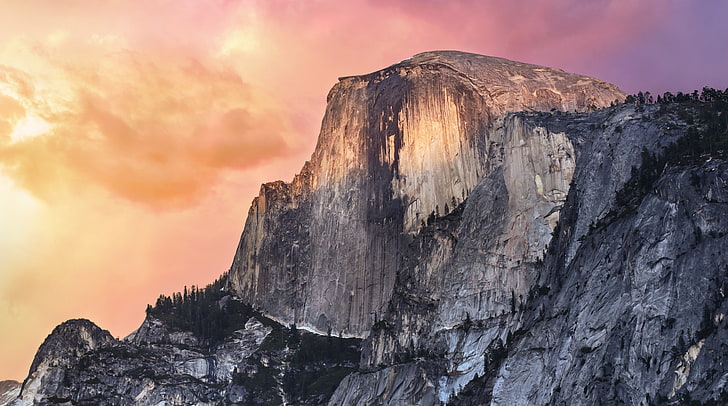 OS X Yosemite, falaise brune, Ordinateurs, Mac, Fond d'écran HD
