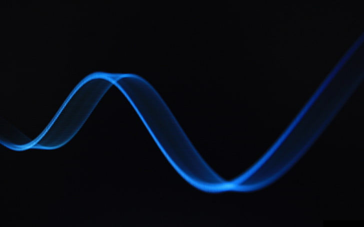 gelombang cahaya biru, gelombang, garis, bayangan, hitam, latar belakang, Wallpaper HD