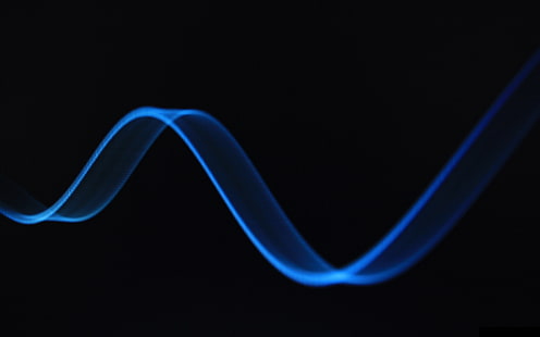 ondata di luce blu, onda, linea, ombra, nero, sfondo, Sfondo HD HD wallpaper