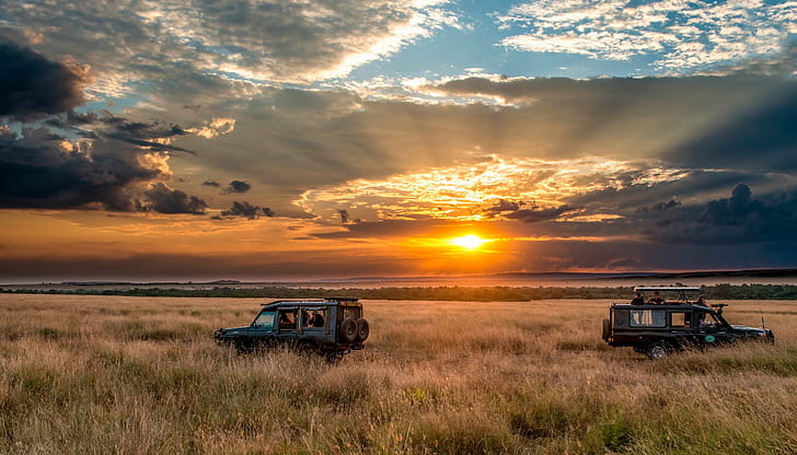afrika, horizont, safari, himmel, sonnenuntergang, HD-Hintergrundbild